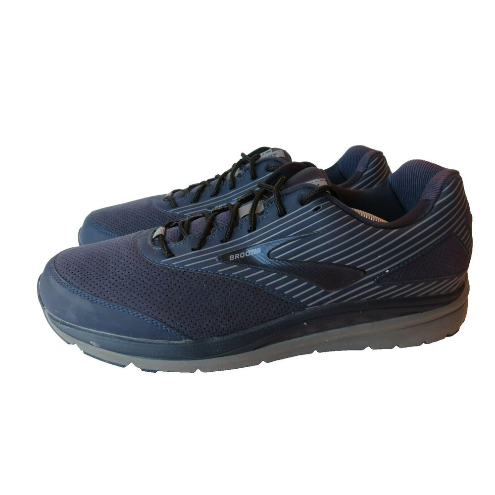 Brooks Addiction Walker Suede Mens 14 D Shoes Blue Running Walking Gym Lace Up